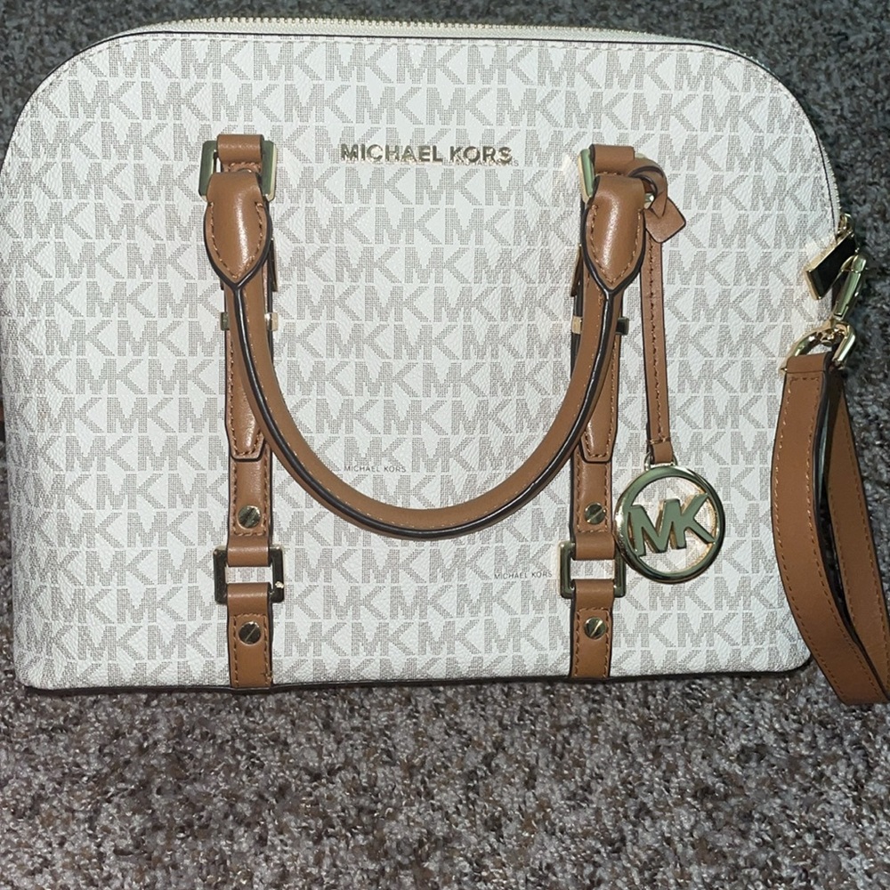 Michael Kors Crossbody Bag white brown cream color